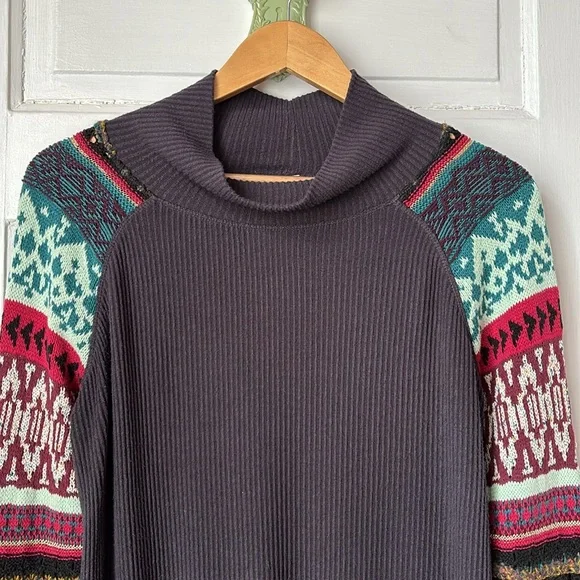 FREE PEOPLE PRISM SWIT FAIR ISLE COWL NECK SWEATER - Picture 3 of 9